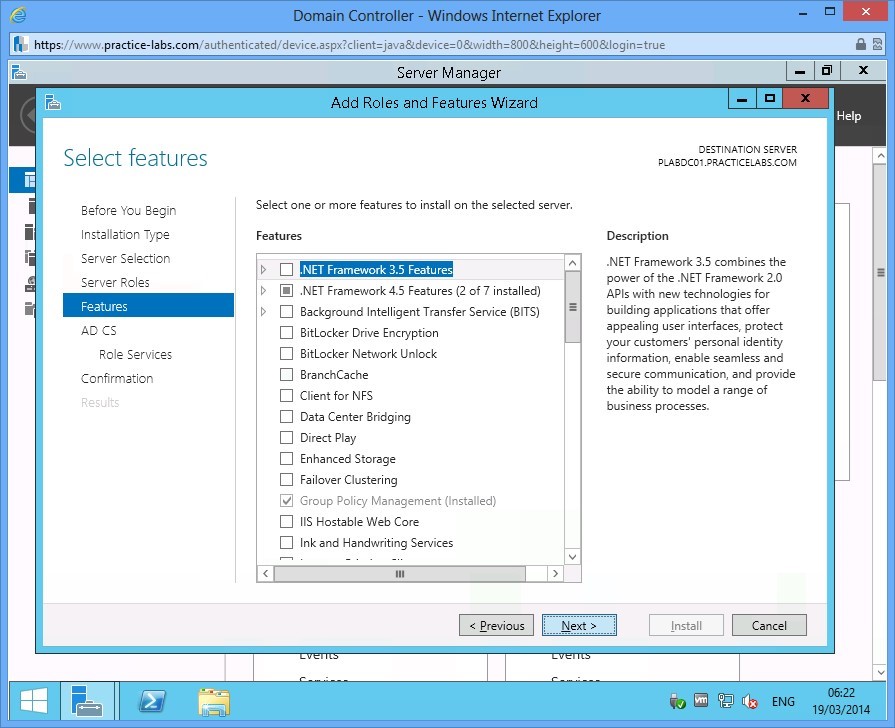 Practice Labs screenshot.